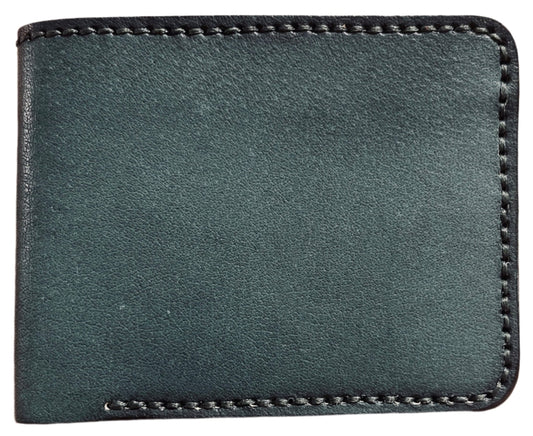 Acrux – Handmade Vegetable Tanned Leather Wallet - Deep Aquamarine