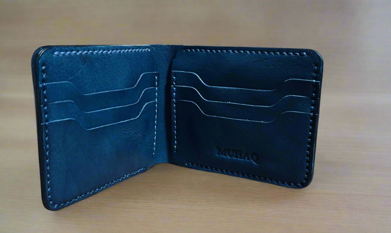 Acrux – Handmade Vegetable Tanned Leather Wallet - Teal Blue