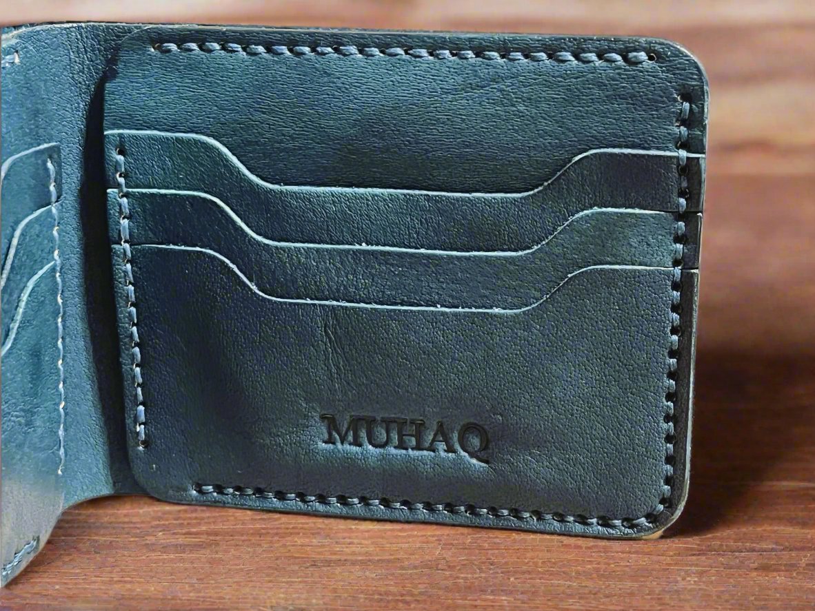 Acrux – Handmade Vegetable Tanned Leather Wallet - Teal Blue