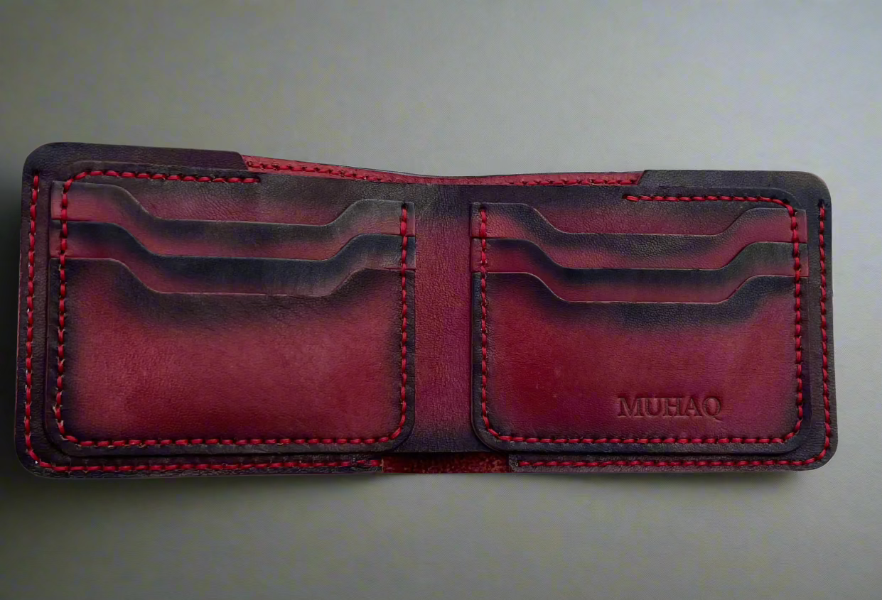 Adhara - Handmade Vegetable Tanned Leather Wallet - Red