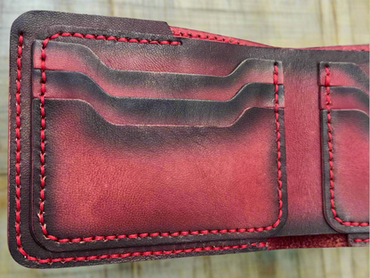 Adhara - Handmade Vegetable Tanned Leather Wallet - Red