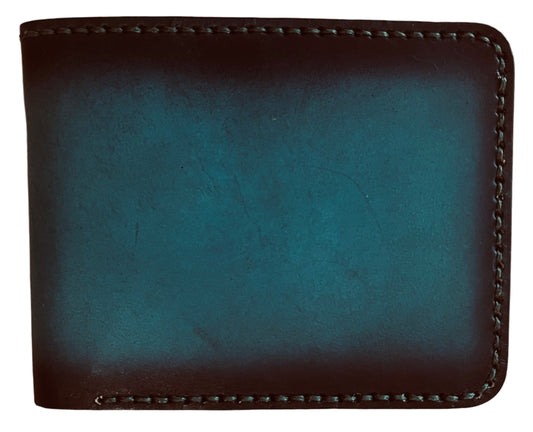 Adhara - Handmade Vegetable Tanned Leather Wallet - Teal Blue