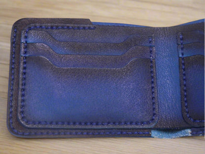 Adhara - Handmade Vegetable Tanned Leather Wallet - Blue