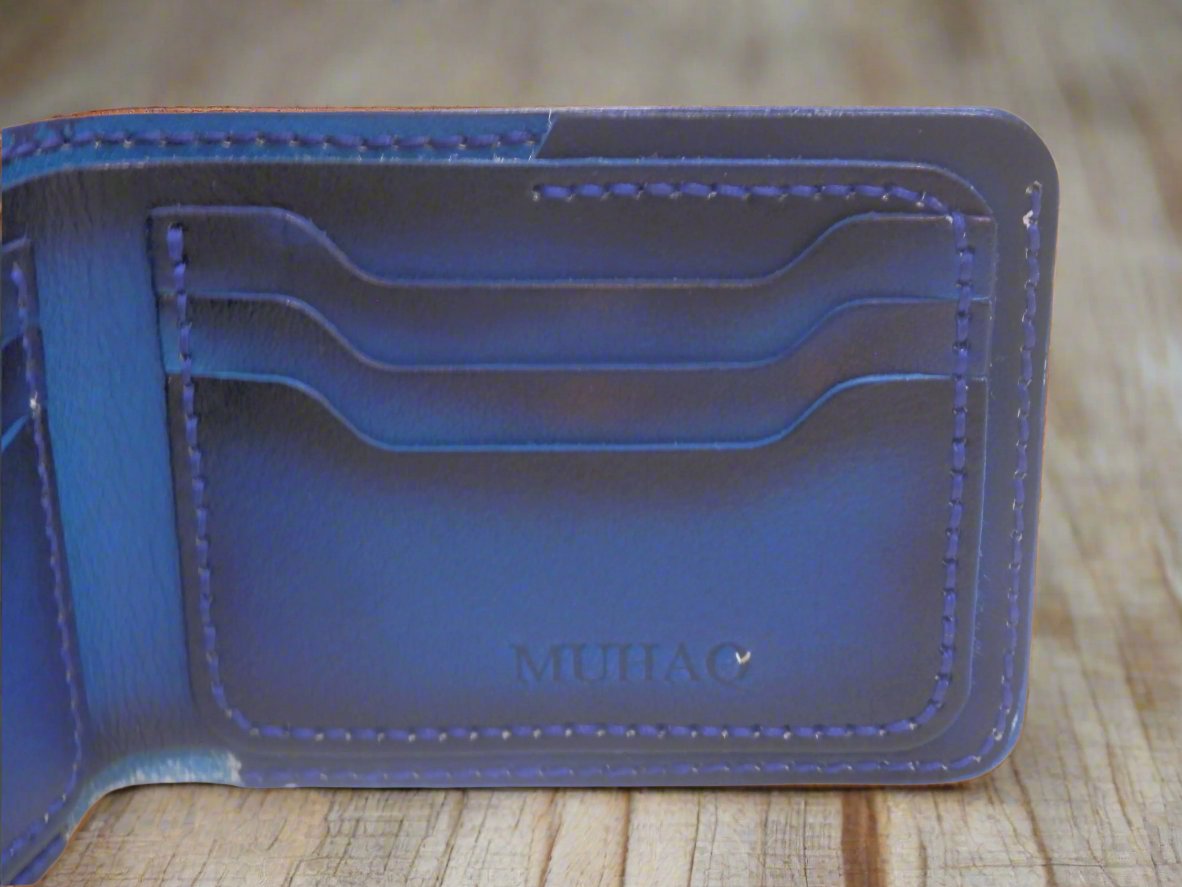 Adhara - Handmade Vegetable Tanned Leather Wallet - Blue