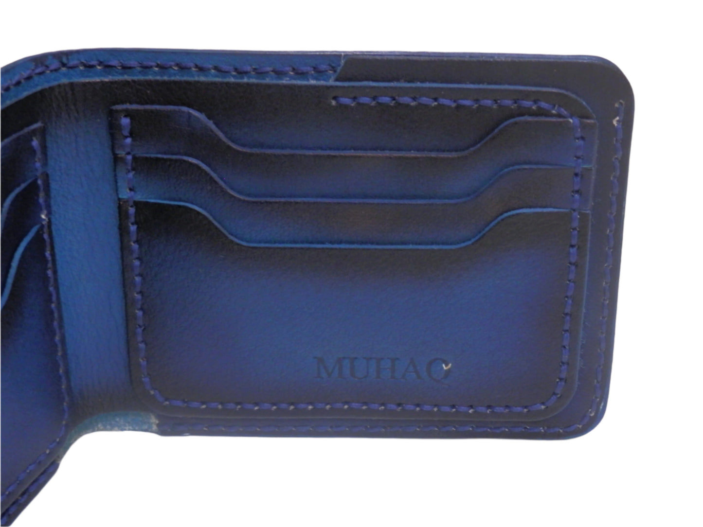 Adhara - Handmade Vegetable Tanned Leather Wallet - Blue