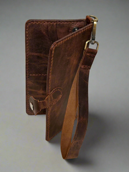 Caster - Handmade Wax Pull up Leather Long Wallet