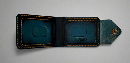 Crux - Handmade Vegetable Tanned Leather Wallet - Teal Blue