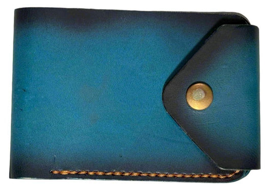 Crux - Handmade Vegetable Tanned Leather Wallet - Teal Blue