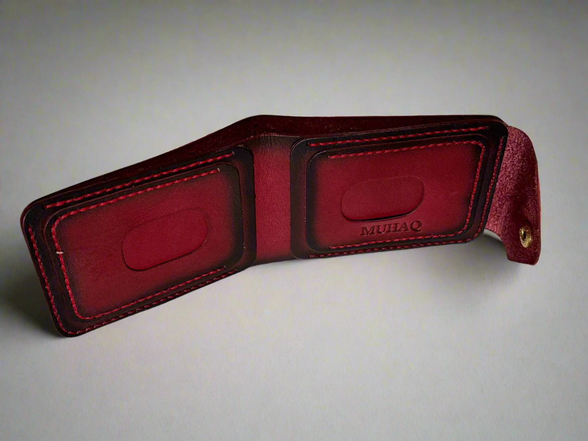 Crux - Handmade Vegetable Tanned Leather Wallet - Red