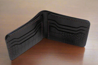 Deneb - Handmade Shine Pull-up Leather Wallet - Black 1