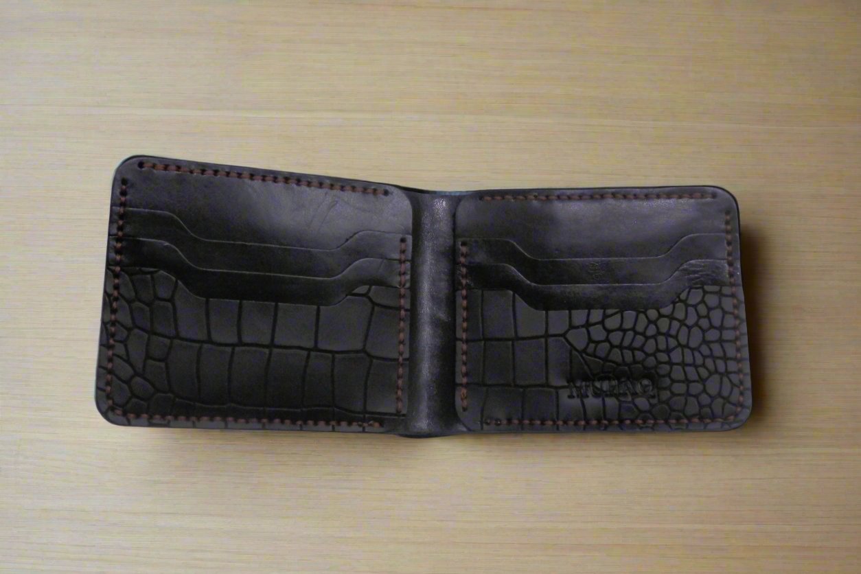 Deneb - Handmade Shine Pull-up Leather Wallet - Black 1