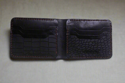 Deneb - Handmade Shine Pull-up Leather Wallet - Black 2