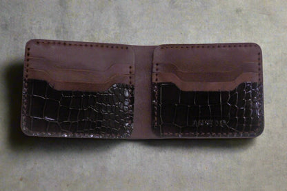 Deneb - Handmade Shine Pull-up Leather Wallet - Brown 1