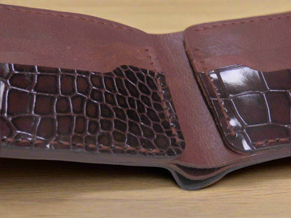 Deneb - Handmade Shine Pull-up Leather Wallet - Brown 1