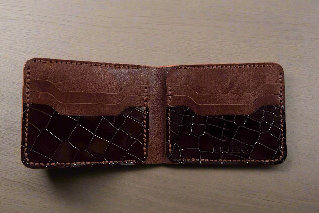 Deneb - Handmade Shine Pull-up Leather Wallet - Brown 3