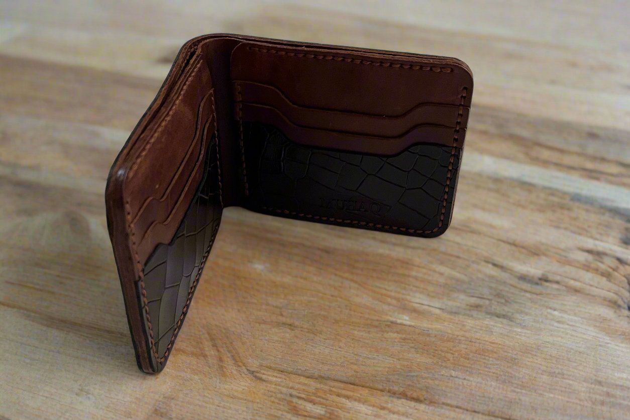 Deneb - Handmade Shine Pull-up Leather Wallet - Brown 3