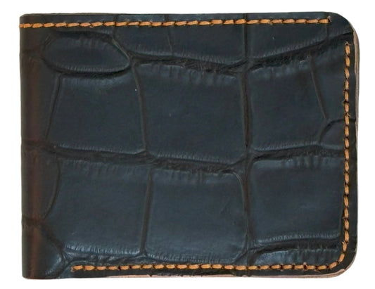 Deneb - Handmade Shine Pull up Leather Wallet - Grey 3