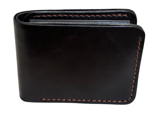 Fornax- Handmade Shine Pullup Coin Pocket Leather Wallet - Black