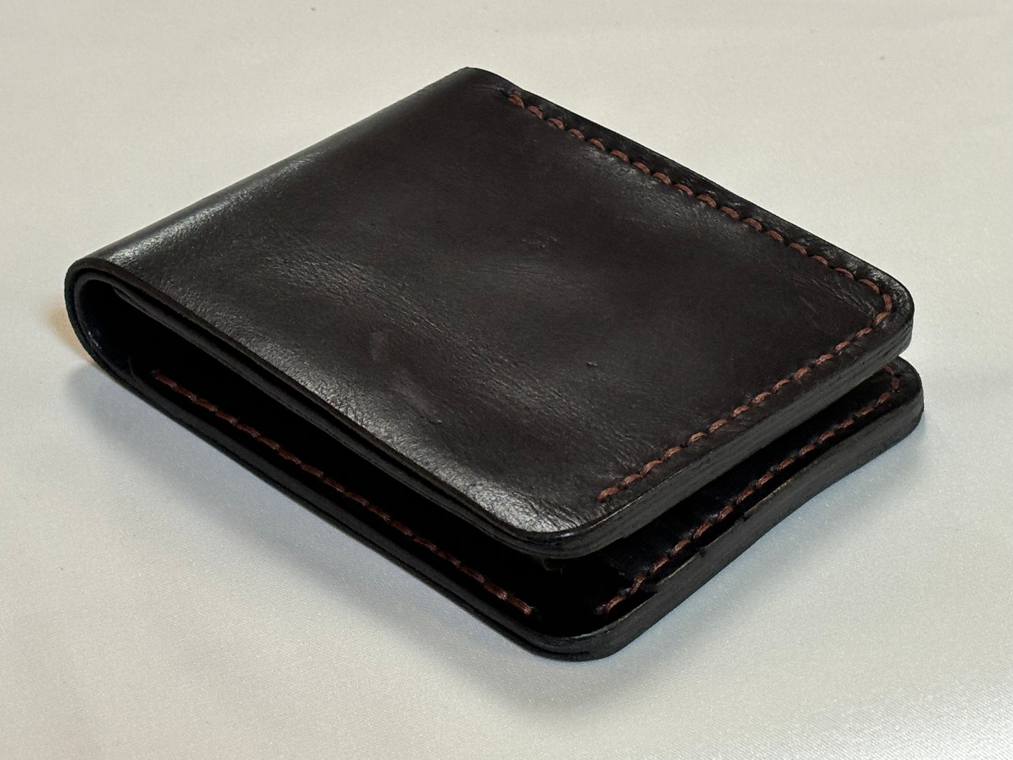 Fornax- Handmade Shine Pullup Coin Pocket Leather Wallet - Black