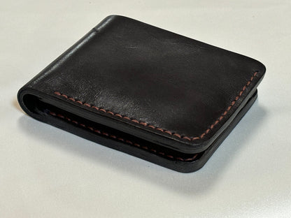 Fornax- Handmade Shine Pullup Coin Pocket Leather Wallet - Black