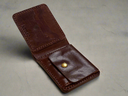 Fornax- Handmade Shine Pullup Coin Pocket Leather Wallet - Brown