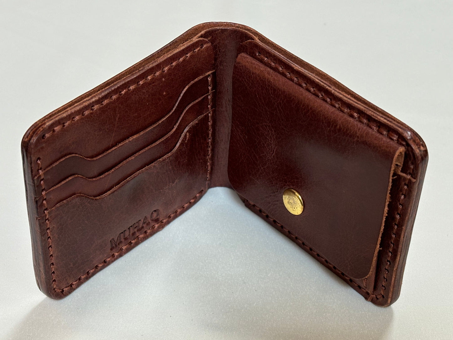 Fornax- Handmade Shine Pullup Coin Pocket Leather Wallet - Brown