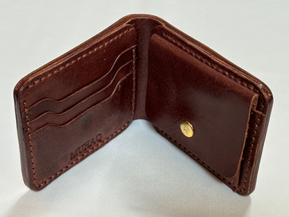 Fornax- Handmade Shine Pullup Coin Pocket Leather Wallet - Brown