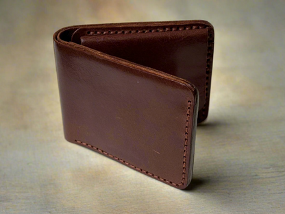 Fornax- Handmade Shine Pullup Coin Pocket Leather Wallet - Brown