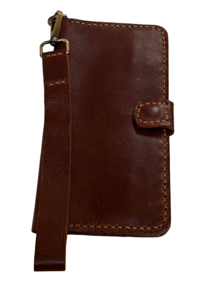 Grus - Handmade Shine Pull up Leather Long Wallet - Brown