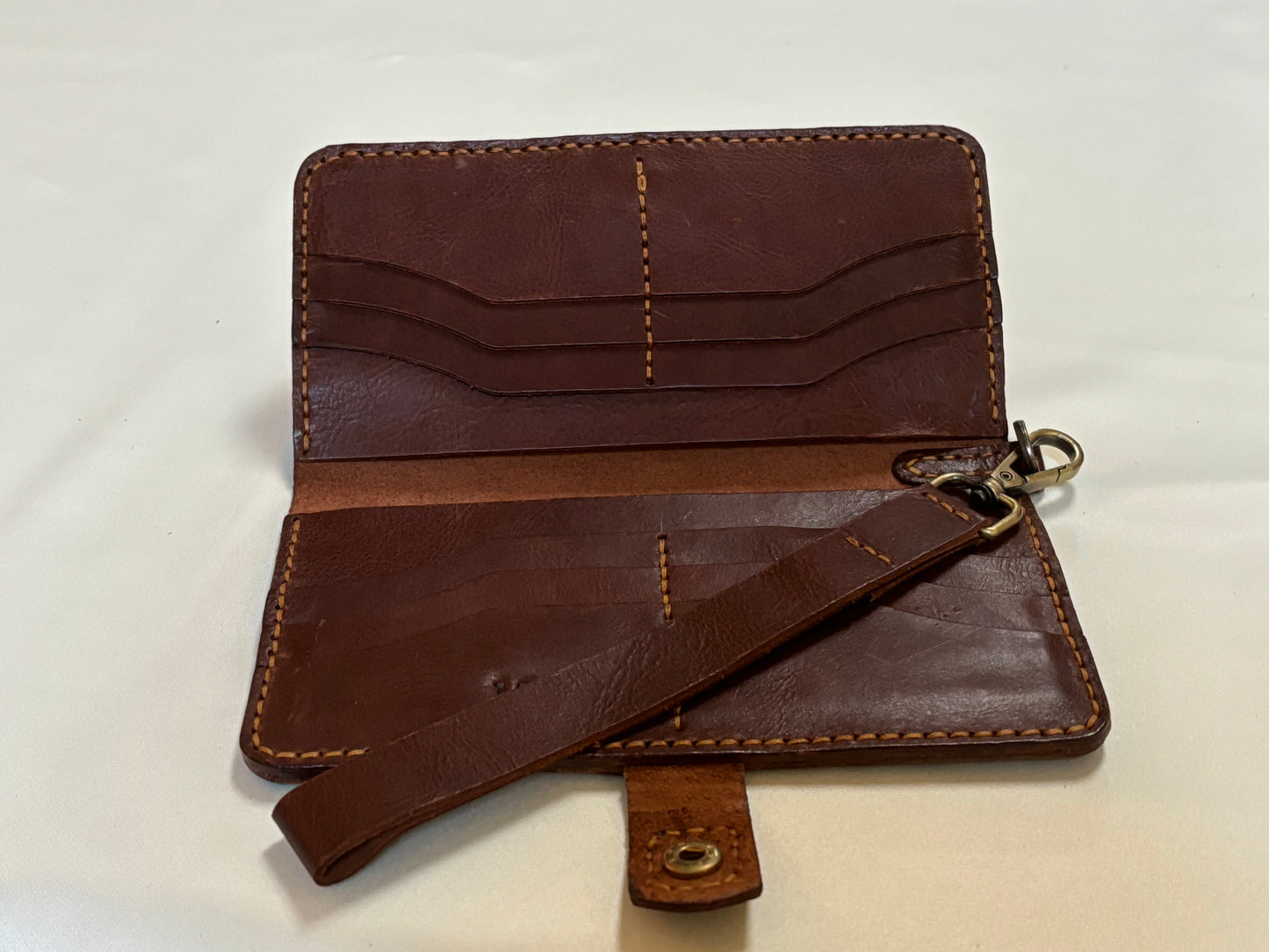 Grus - Handmade Shine Pull up Leather Long Wallet - Brown