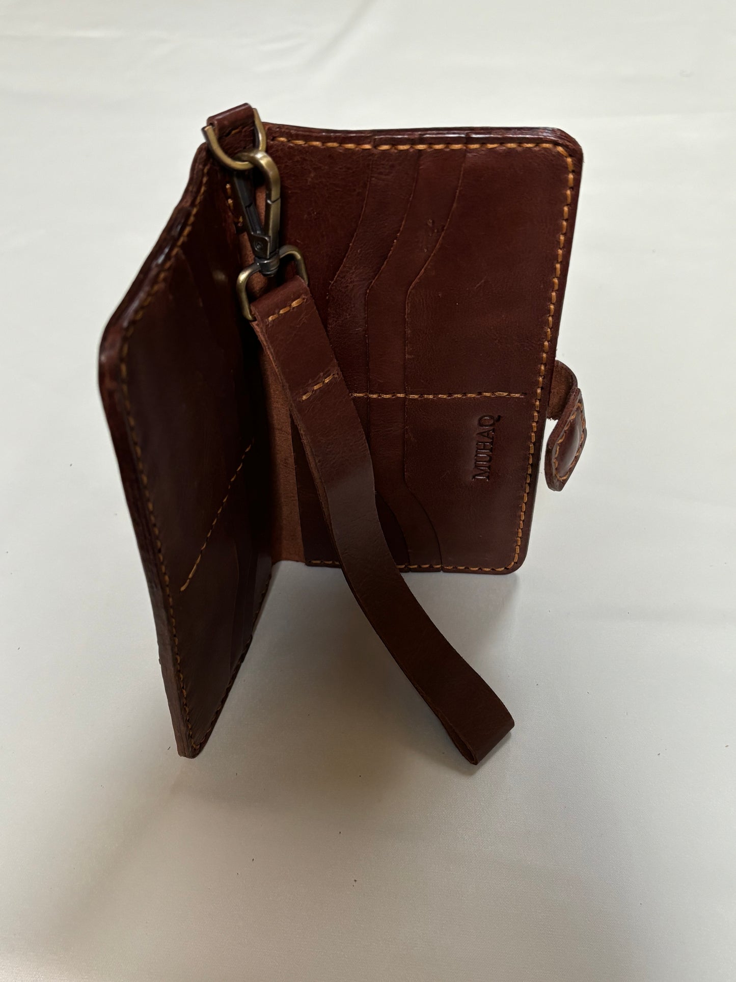 Grus - Handmade Shine Pull up Leather Long Wallet - Brown