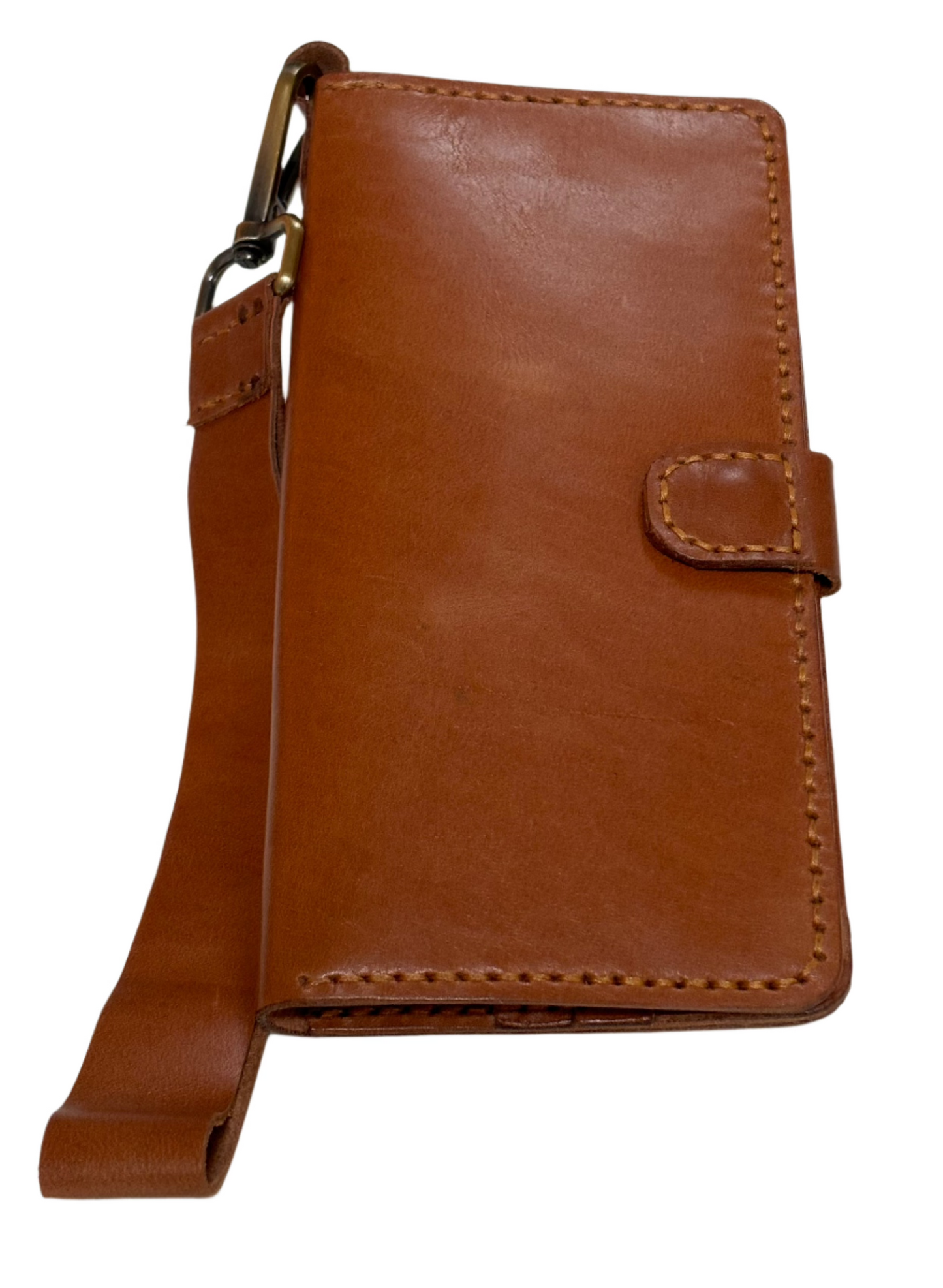 Grus - Handmade Shine Pull up Leather Long Wallet - Camel Brown