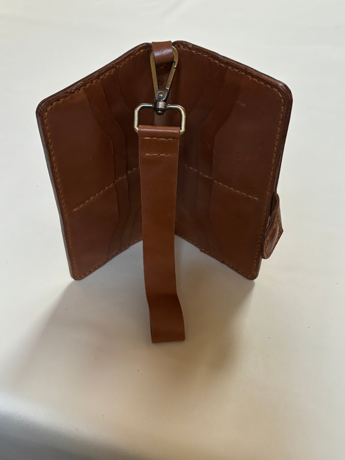 Grus - Handmade Shine Pull up Leather Long Wallet - Camel Brown