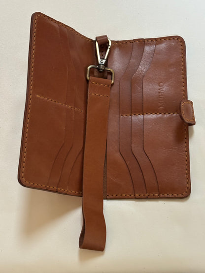 Grus - Handmade Shine Pull up Leather Long Wallet - Camel Brown