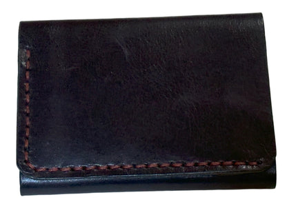 Hadar - Handmade Shine Pull up Leather Trifold Wallet - BK