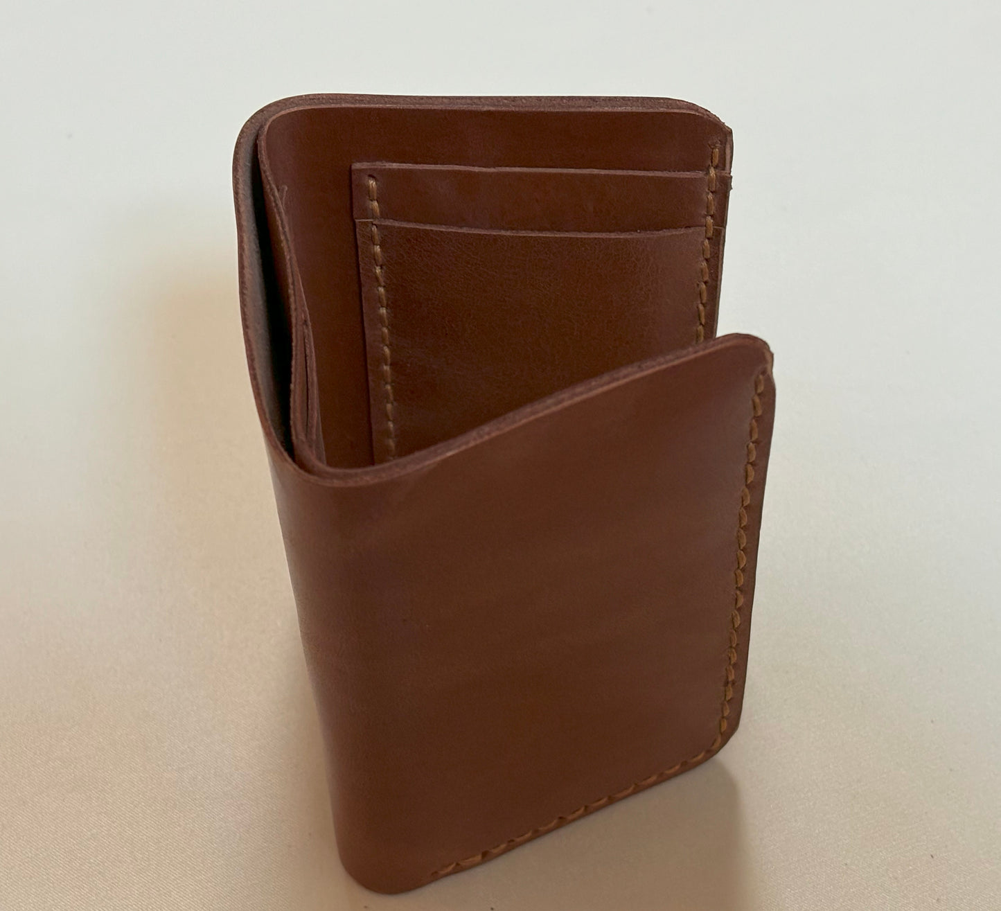 Hadar - Handmade Shine Pull up Leather Trifold Wallet - BR