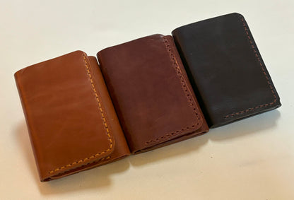 Hadar - Handmade Shine Pull up Leather Trifold Wallet - BR