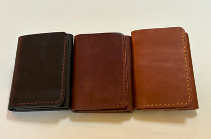 Hadar - Handmade Shine Pull up Leather Trifold Wallet - BR