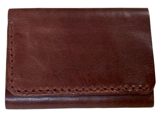 Hadar - Handmade Shine Pull up Leather Trifold Wallet - CB