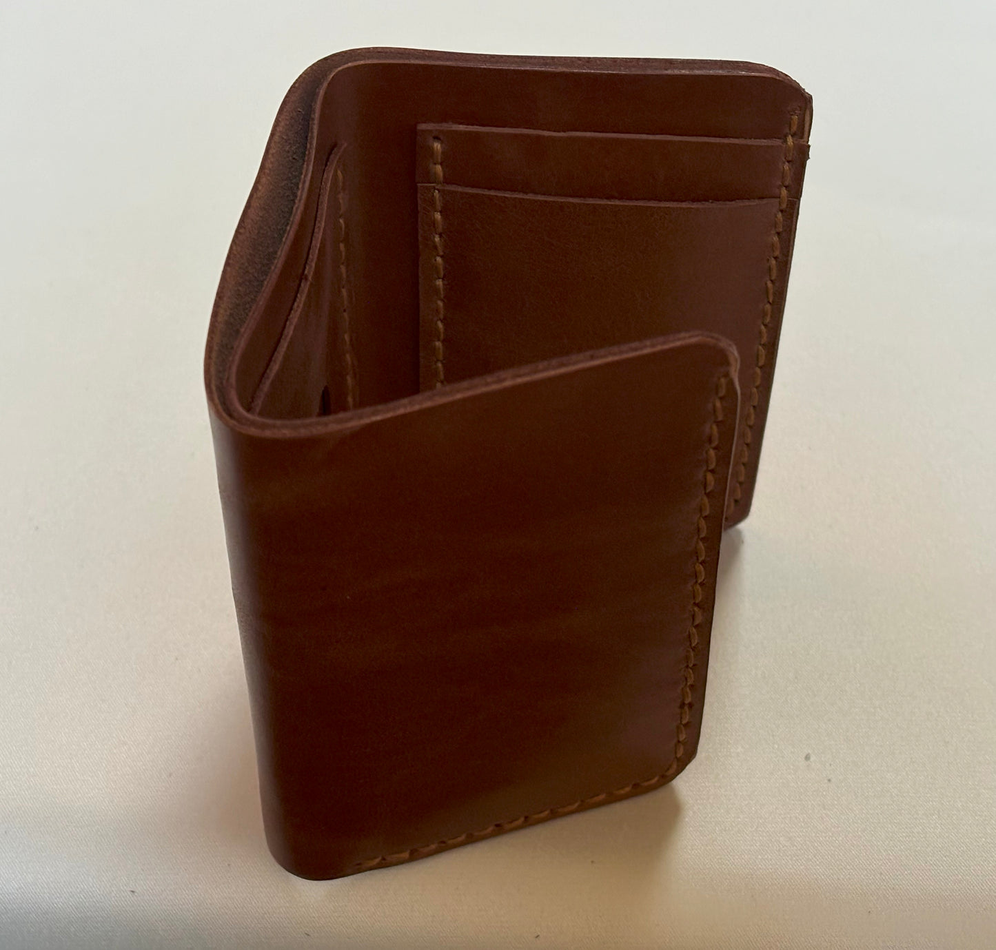 Hadar - Handmade Shine Pull up Leather Trifold Wallet - CB