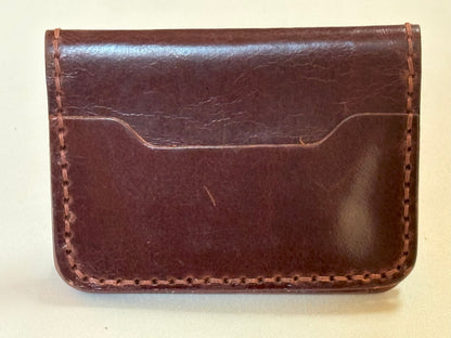 Indus- Handmade Shine Pull up Leather Card Holder - Coffee Brown