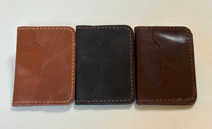 Indus- Handmade Shine Pull up Leather Card Holder - Coffee Brown