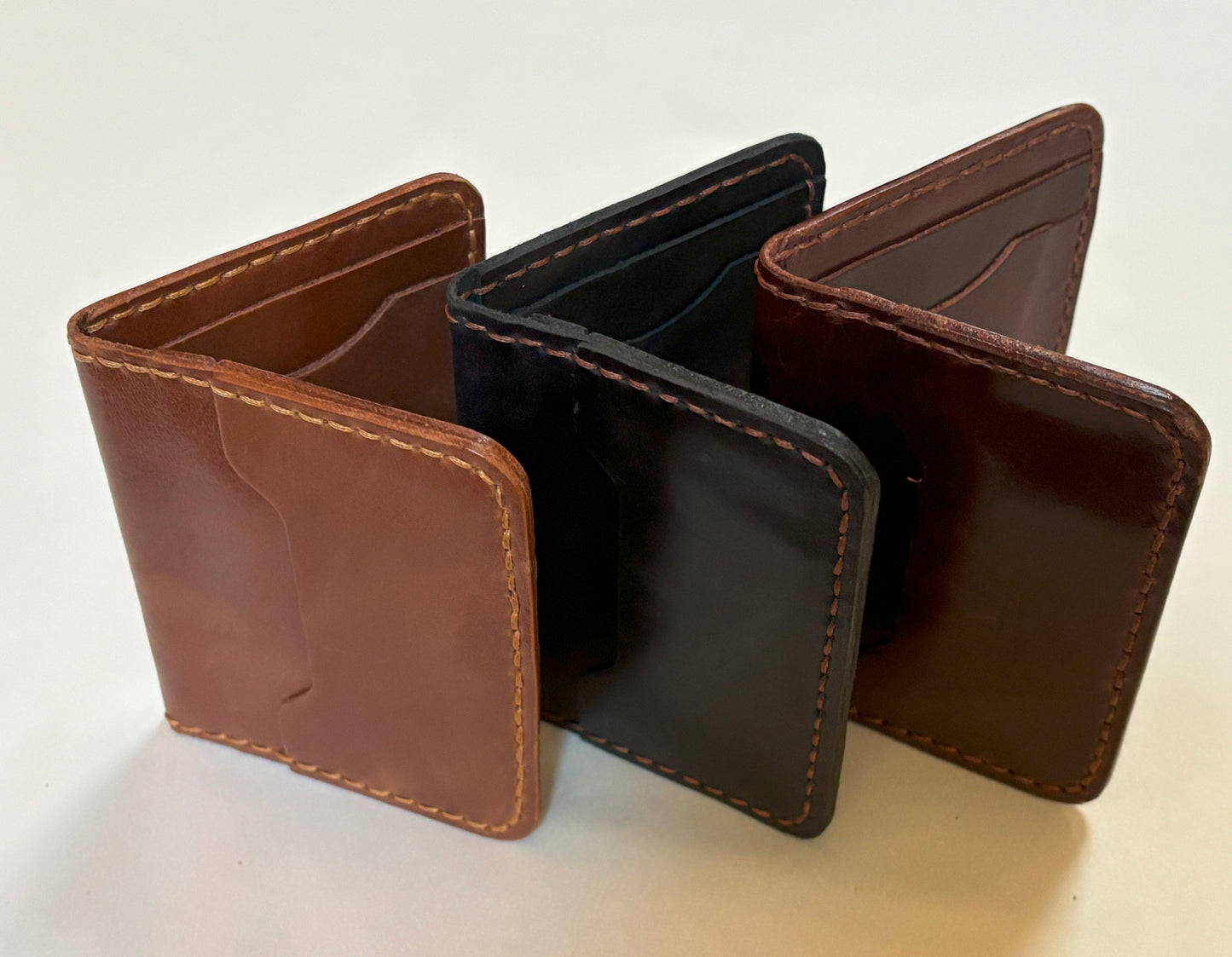 Indus- Handmade Shine Pull up Leather Card Holder - Coffee Brown