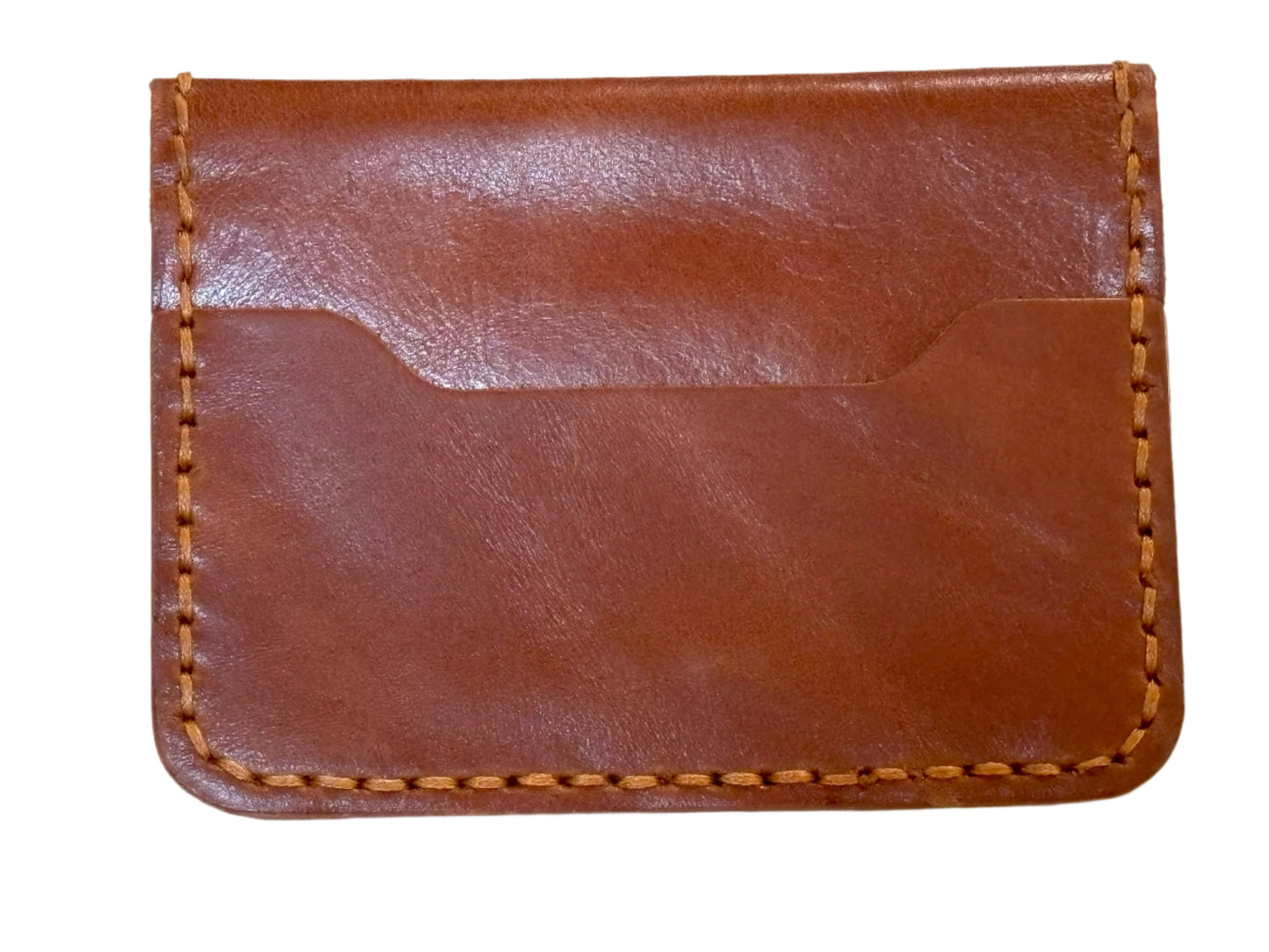 Indus- Handmade Shine Pull up Leather Card Holder -  Camel