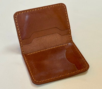 Indus- Handmade Shine Pull up Leather Card Holder -  Camel