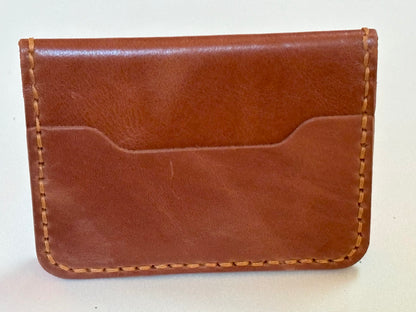 Indus- Handmade Shine Pull up Leather Card Holder -  Camel