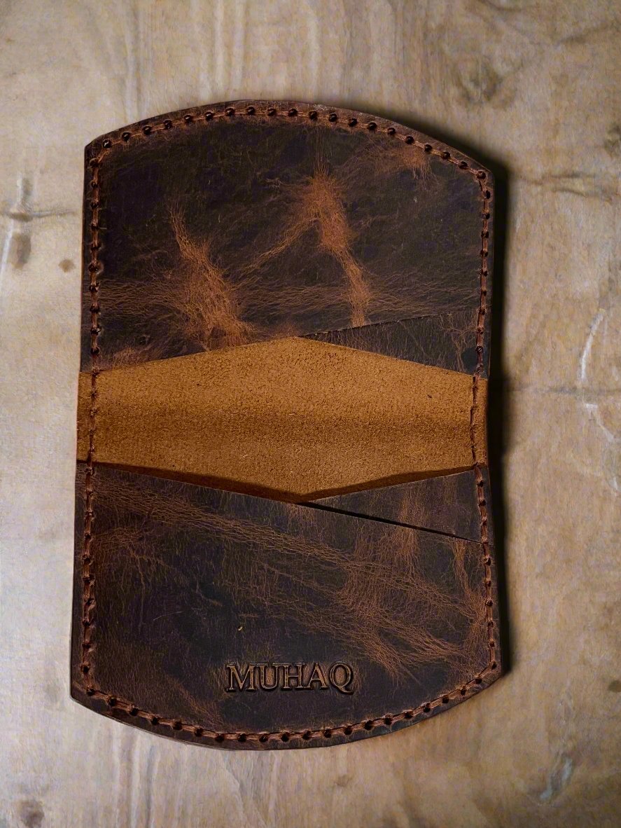 Lyra - Handmade Wax Pull-up Leather Card Holder