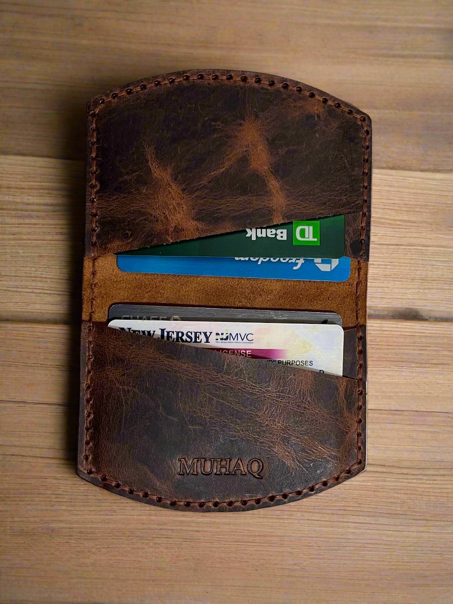 Lyra - Handmade Wax Pull-up Leather Card Holder