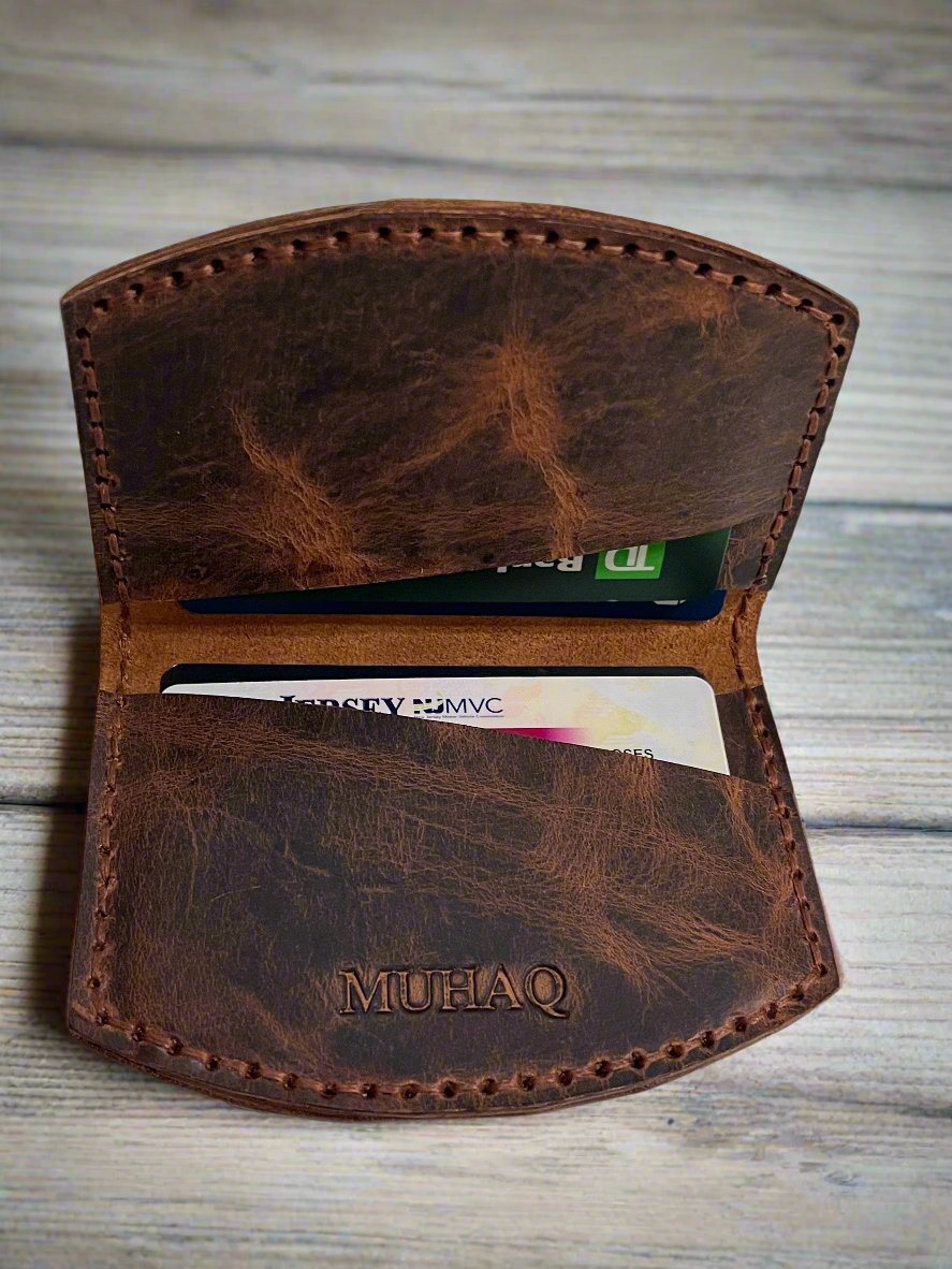 Lyra - Handmade Wax Pull-up Leather Card Holder