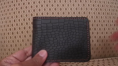 Deneb - Handmade Shine Pull-up Leather Wallet - Black 1